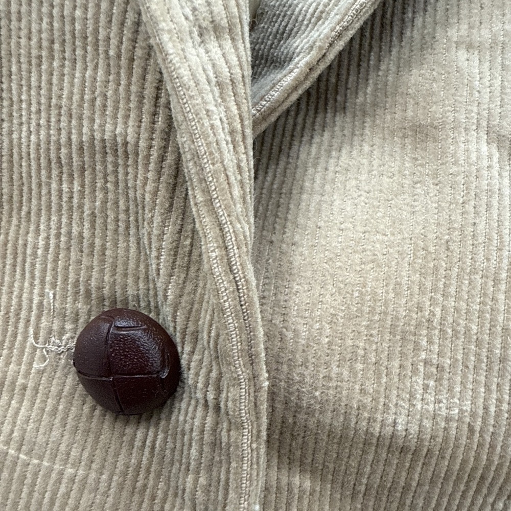VTG Nos Womens L Corduroy Jacket Coat Blazer Good N Plenty Tan Suit Wood Button - Picture 3 of 11